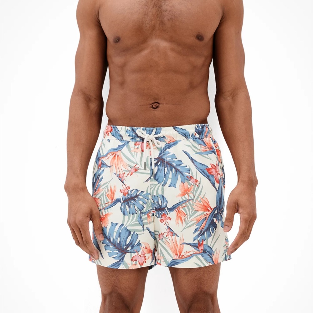 American Eagle Outfitters Blue and Orange Swim Trunks